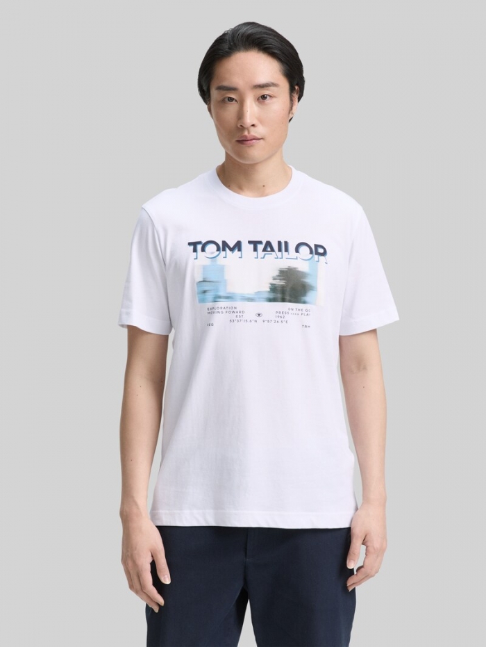Tom Tailor T-Shirt mit Fotoprint - White Tom Tailor T-Shirt mit Fotoprint - White