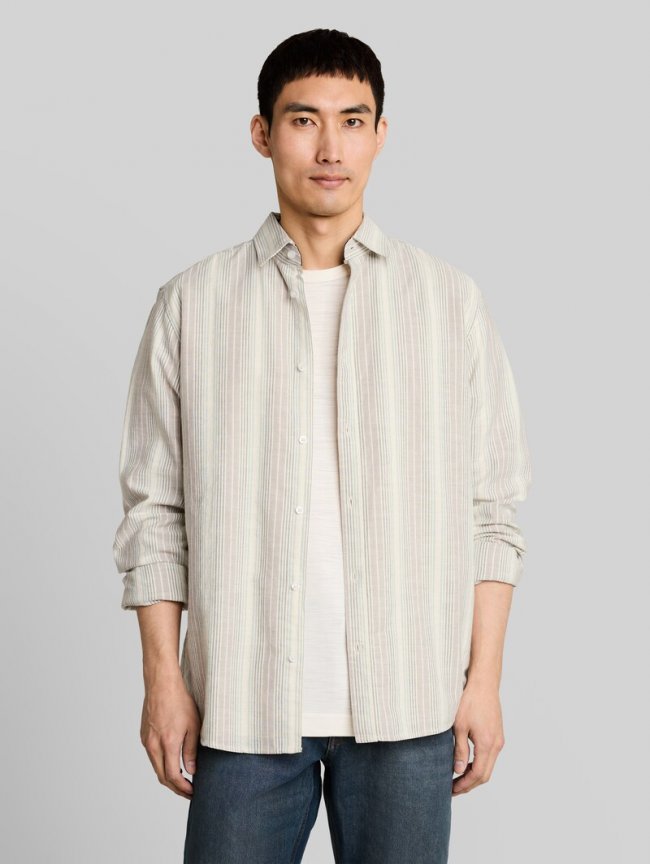 Tom Tailor Regular Fit Hemd mit Streifenmuster - Off White Multicolor Stripe Tom Tailor Regular Fit Hemd mit Streifenmuster - Off White Multicolor Stripe