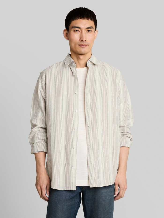 Tom Tailor Regular Fit Hemd mit Streifenmuster - Off White Multicolor Stripe Tom Tailor Regular Fit Hemd mit Streifenmuster - Off White Multicolor Stripe