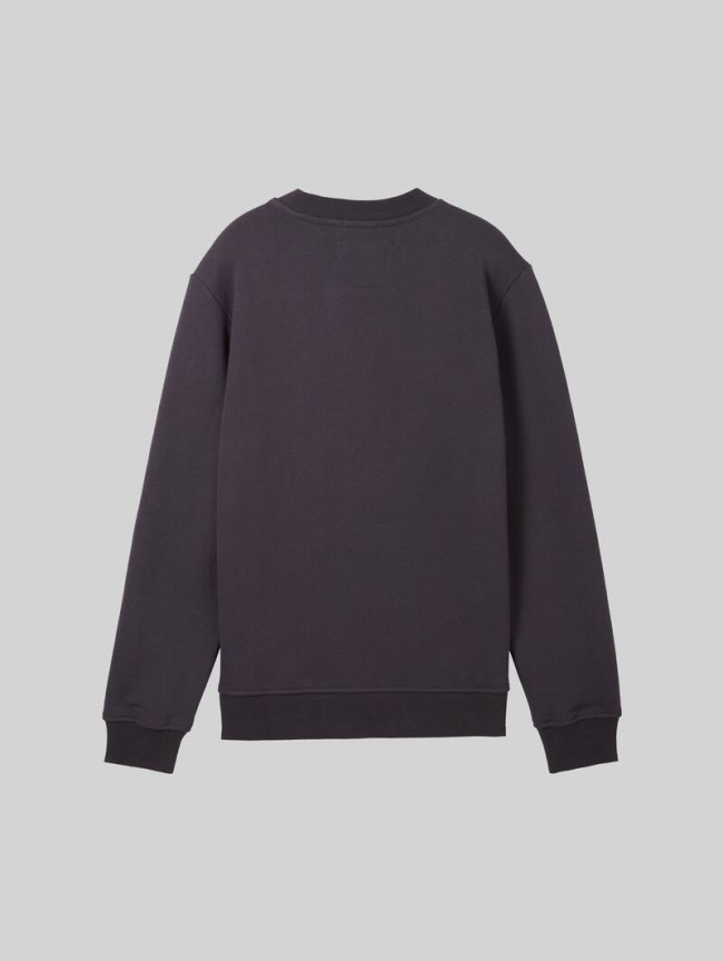 Tom Tailor Basic Sweatshirt aus Baumwolle - Coal Grey Tom Tailor Basic Sweatshirt aus Baumwolle - Coal Grey