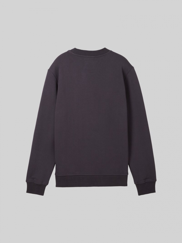 Tom Tailor Basic Sweatshirt aus Baumwolle - Coal Grey Tom Tailor Basic Sweatshirt aus Baumwolle - Coal Grey