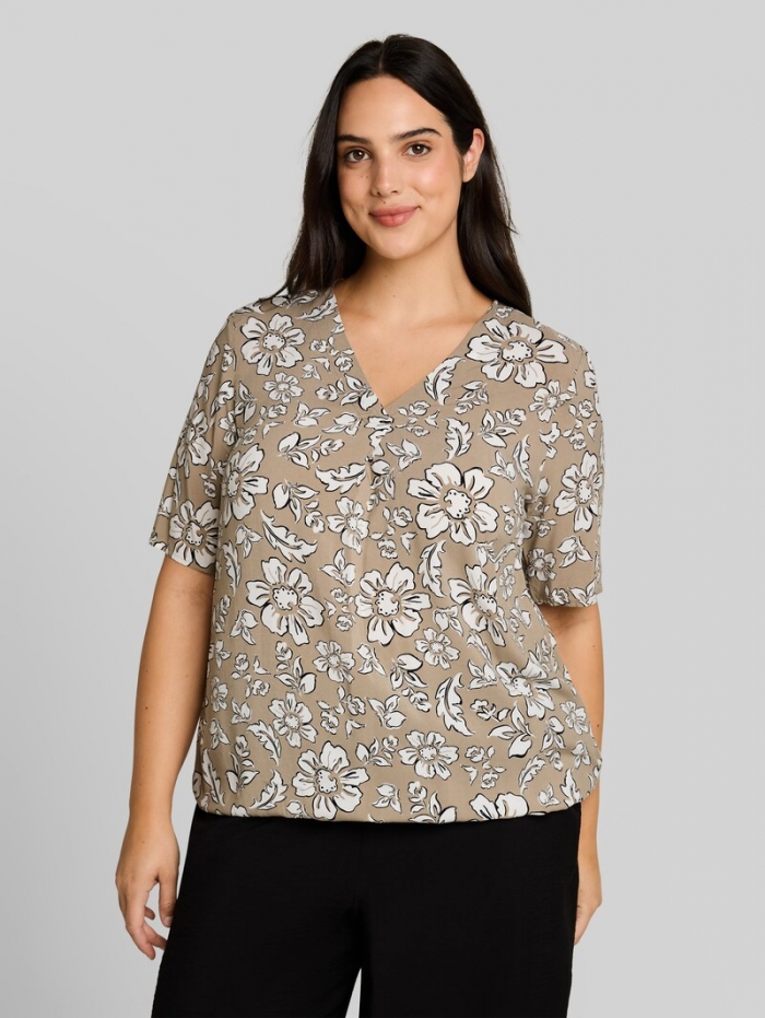 Tom Tailor Plus Size - Bluse aus Viskose - Olive Big Flower Design Tom Tailor Plus Size - Bluse aus Viskose - Olive Big Flower Design