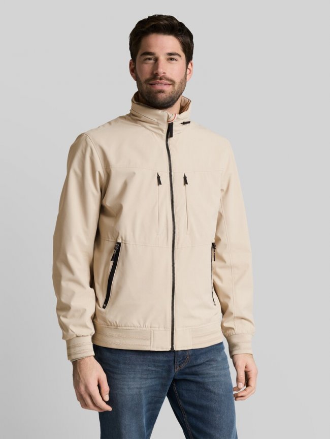 Tom Tailor Blouson Jacke mit verstaubarer Kapuze - Cashew Beige Tom Tailor Blouson Jacke mit verstaubarer Kapuze - Cashew Beige