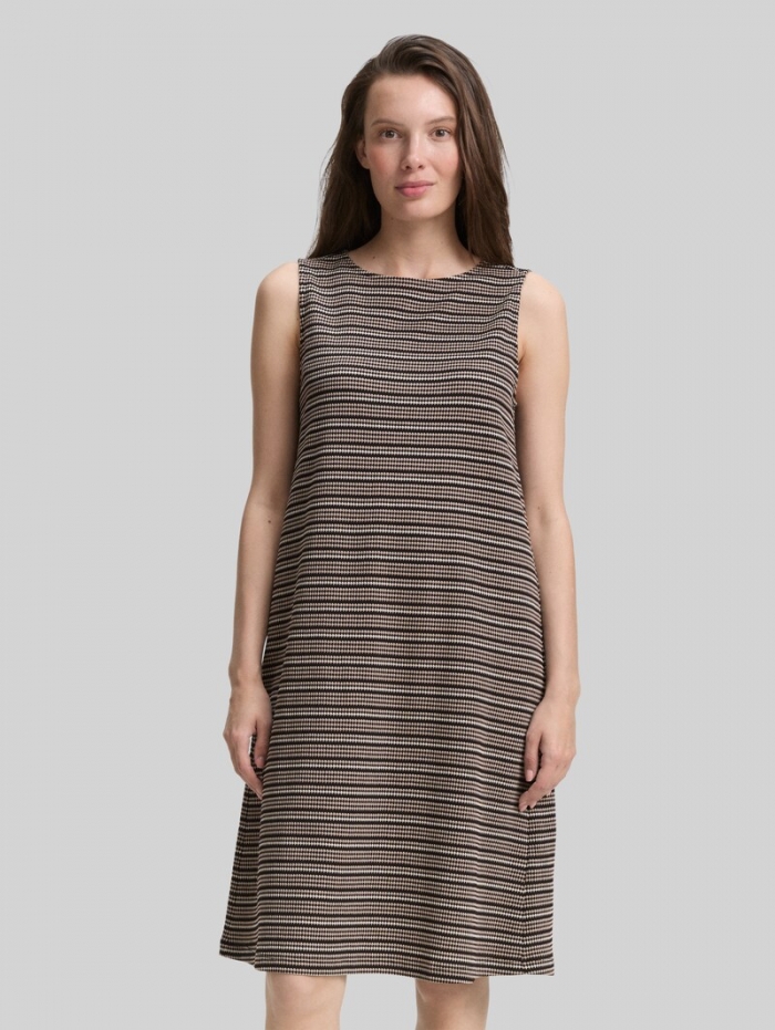 Tom Tailor Jacquard Kleid - Black Knit Structure Stripe Tom Tailor Jacquard Kleid - Black Knit Structure Stripe