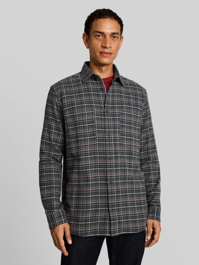 Tom Tailor Comfort Fit Flanell-Hemd mit Karomuster - Green Based Blue Mint Check Tom Tailor Comfort Fit Flanell-Hemd mit Karomuster - Green Based Blue Mint Check