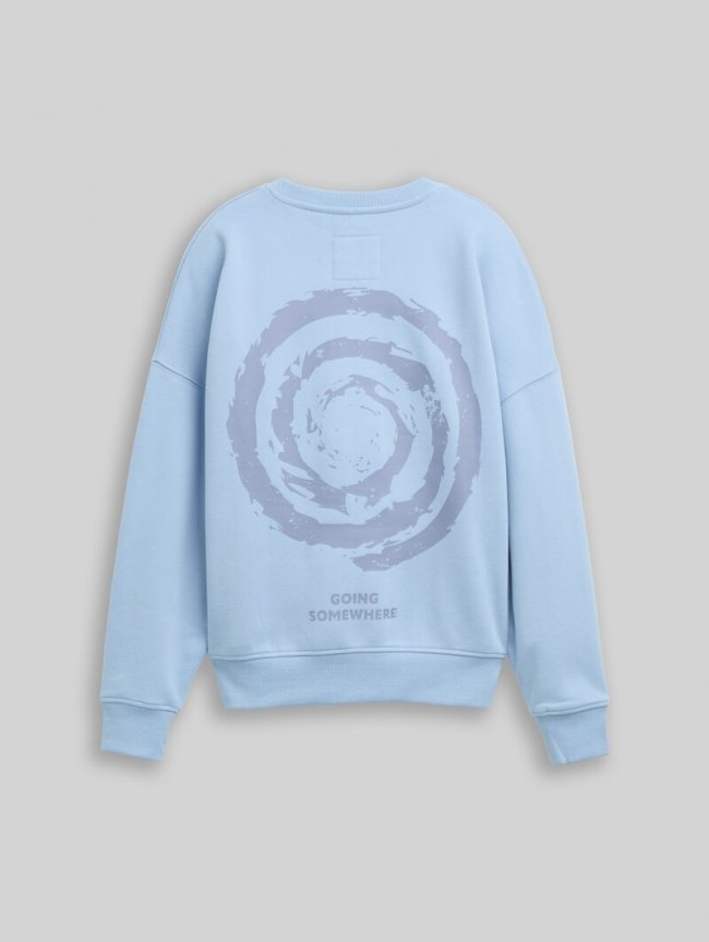 Tom Tailor Oversize Sweatshirt mit Rückenprint - Stonington Blue Tom Tailor Oversize Sweatshirt mit Rückenprint - Stonington Blue