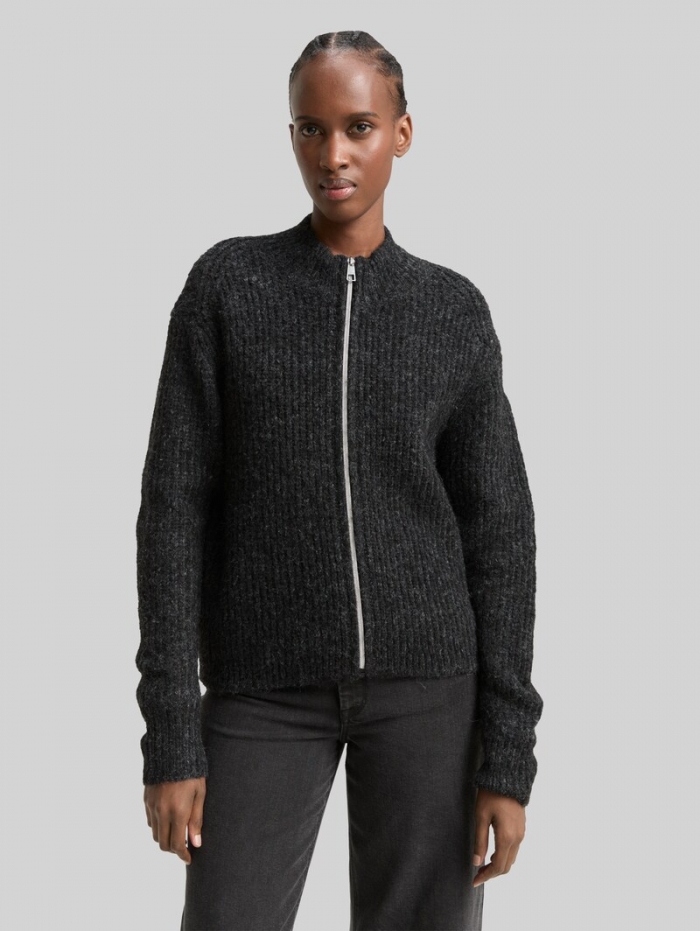 Tom Tailor Cardigan mit Reißverschluss - Shale Grey Melange Tom Tailor Cardigan mit Reißverschluss - Shale Grey Melange