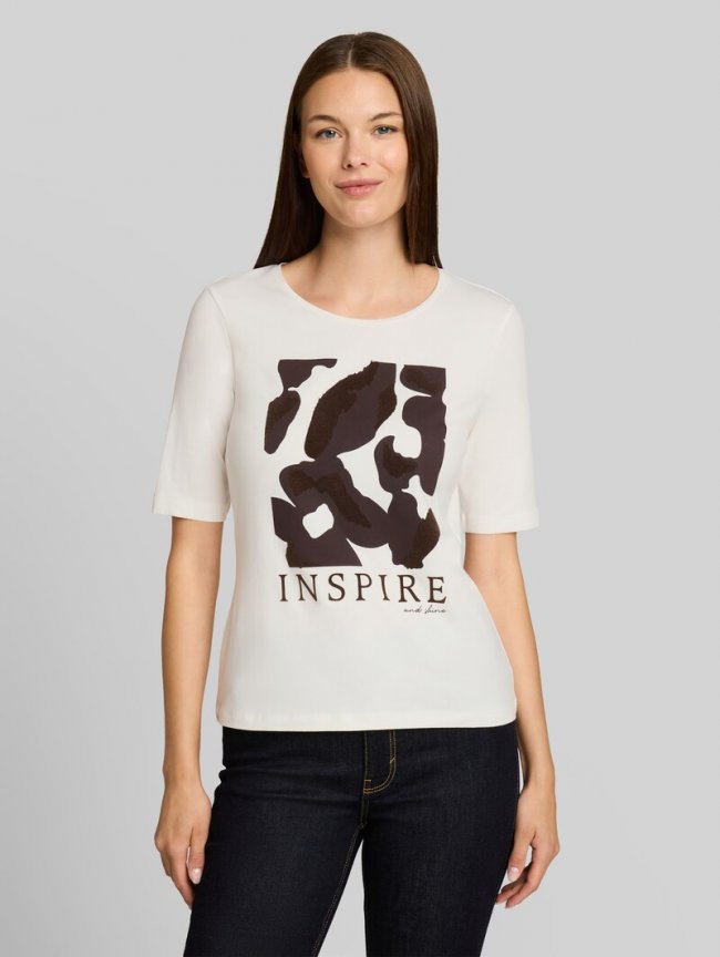 Tom Tailor Slim Fit T-Shirt mit Print - Whisper White Tom Tailor Slim Fit T-Shirt mit Print - Whisper White