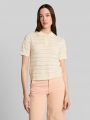 Tom Tailor Strick-Poloshirt mit Lochmuster - Dove White Tom Tailor Strick-Poloshirt mit Lochmuster - Dove White