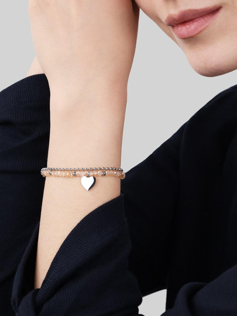 Tom Tailor Armband mit Herz Anhänger aus Edelstahl silber - Silver