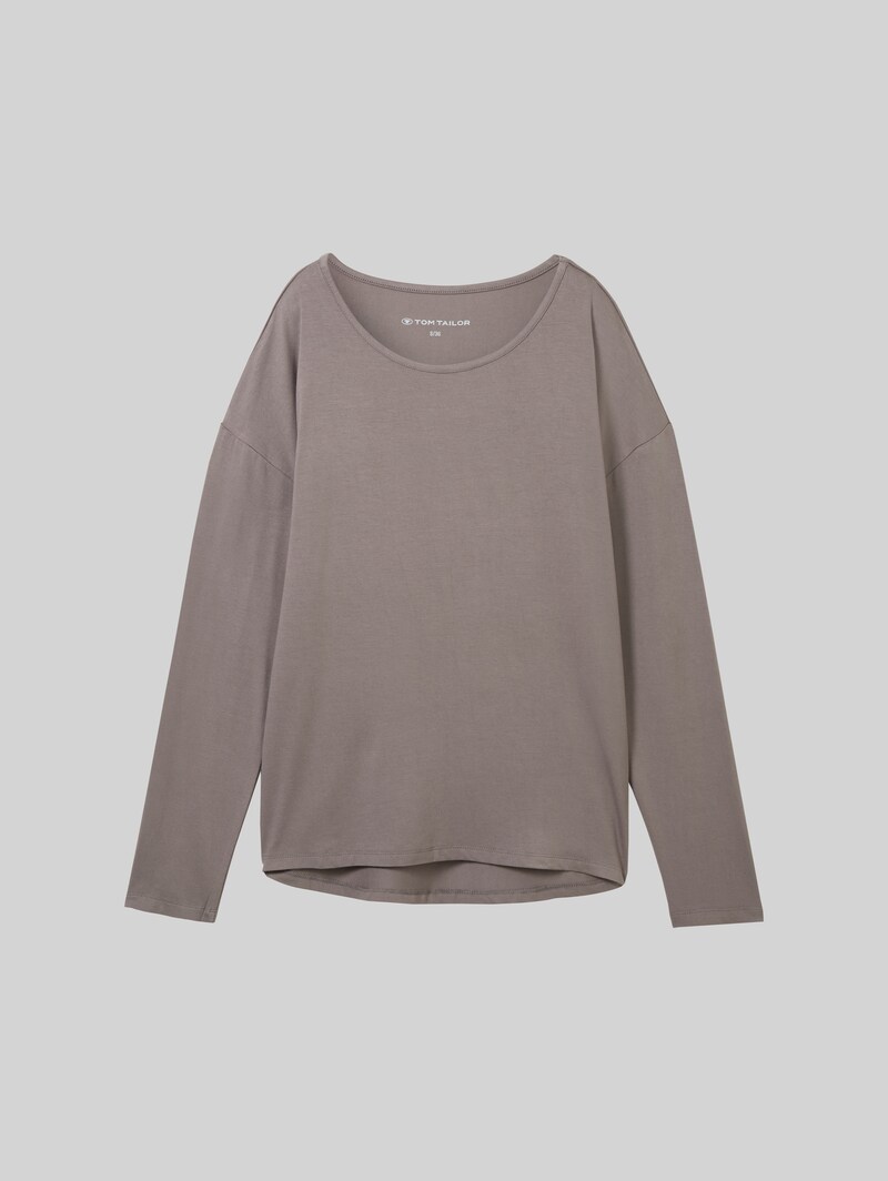 Tom Tailor Loungewear Langarmshirt - Grey-medium-solid
