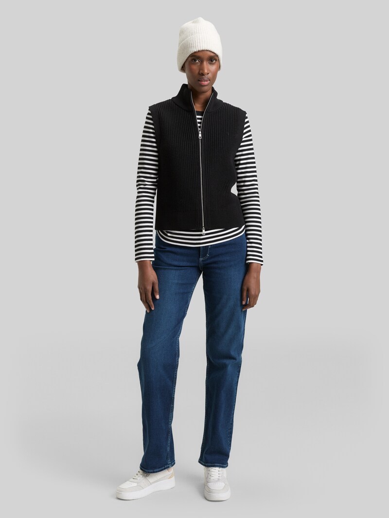 Tom Tailor TTELLA STRAIGHT Jeans - Used Dark Stone Blue Denim