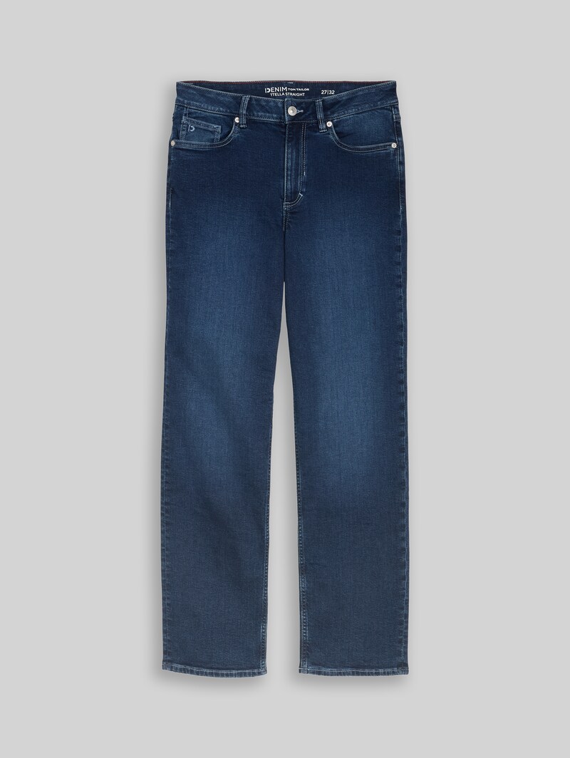 Tom Tailor TTELLA STRAIGHT Jeans - Used Dark Stone Blue Denim