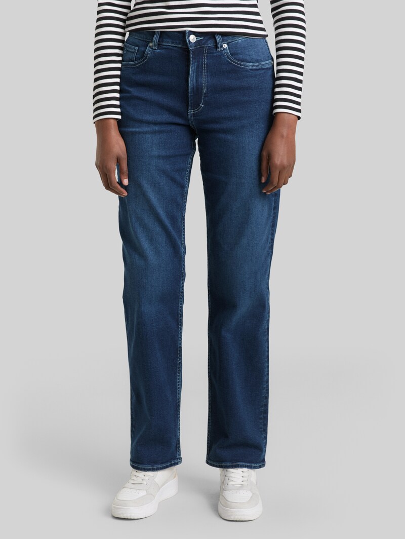 Tom Tailor TTELLA STRAIGHT Jeans - Used Dark Stone Blue Denim