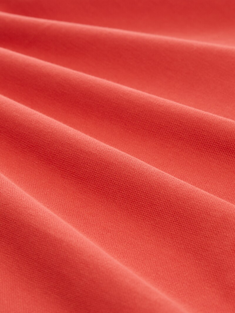 Tom Tailor Piqué Poloshirt mit Logo-Stickerei - Chili Orange