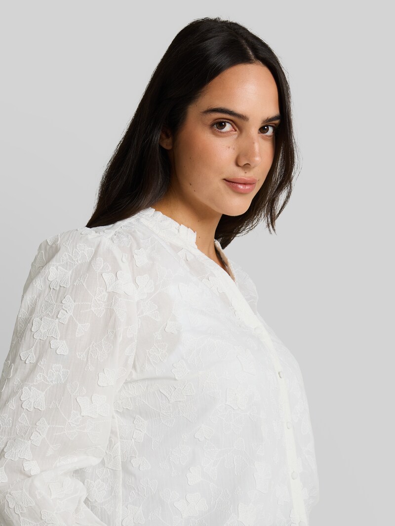 Tom Tailor Plus Size - Loose Fit Bluse mit Stickerei - White