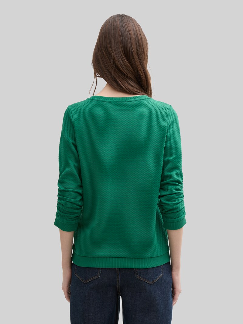 Tom Tailor Sweatshirt mit Raffungen - Luscious Pine Green