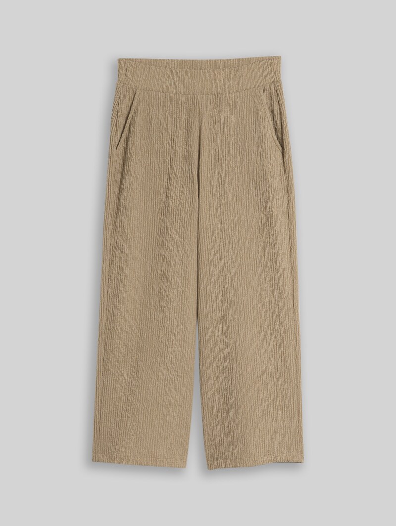 Tom Tailor Crinkle Culotte Hose - Olive White Structure
