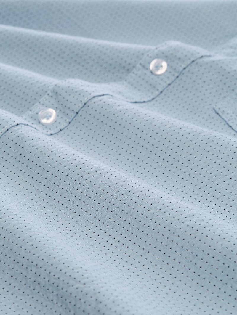 Tom Tailor Regular Fit Kurzarmhemd aus Baumwolle - Light Blue Dot Structure
