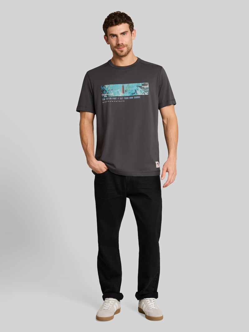 Tom Tailor T-Shirt mit Fotoprint - Tarmac Grey