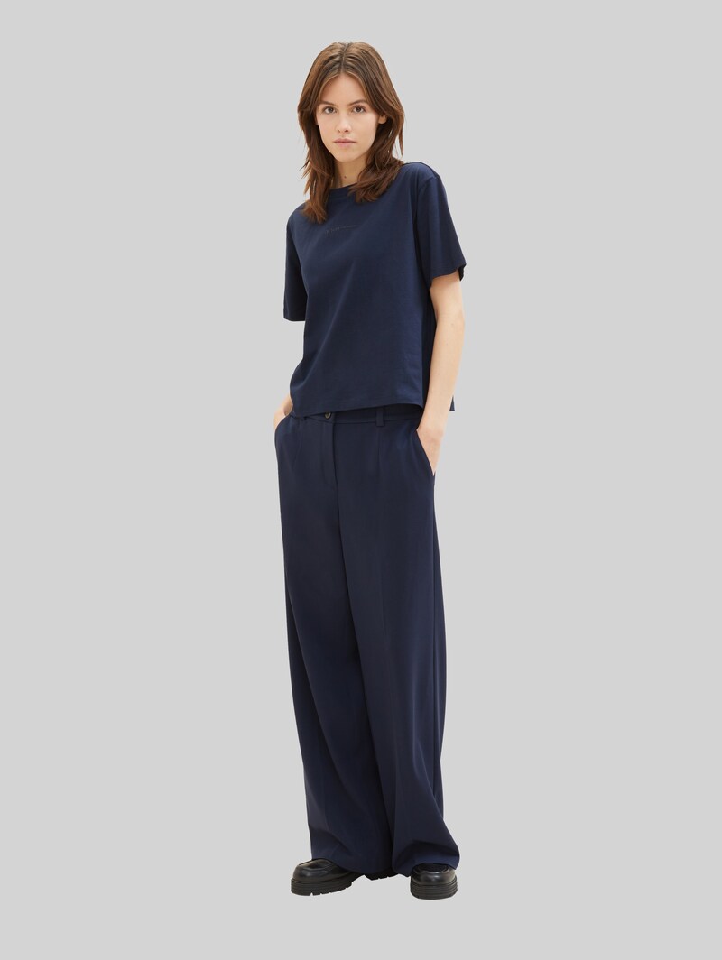 Tom Tailor Boxy Fit T-Shirt aus Baumwolle - Sky Captain Blue Tom Tailor Boxy Fit T-Shirt aus Baumwolle - Sky Captain Blue