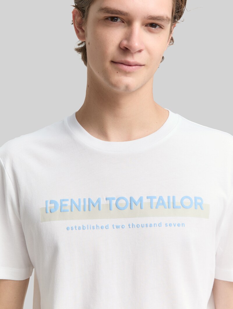Tom Tailor T-Shirt mit Logo-Print - White