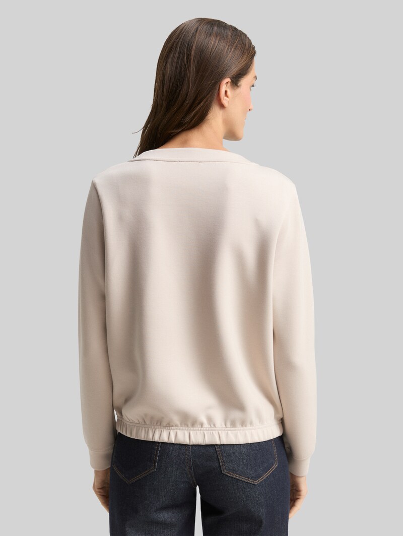 Tom Tailor Scuba Sweatshirt mit Strasssteinen - Sand Stone Beige