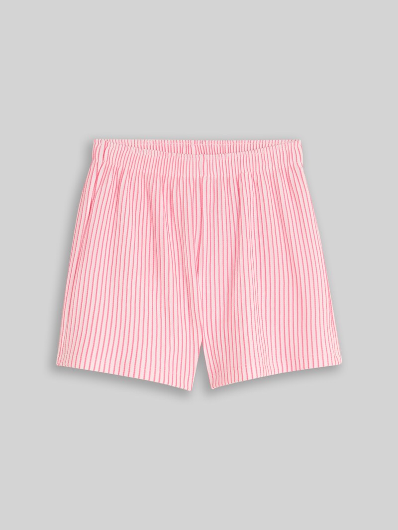 Tom Tailor Shorts mit Streifenmuster - Vertical Pink White Stripe
