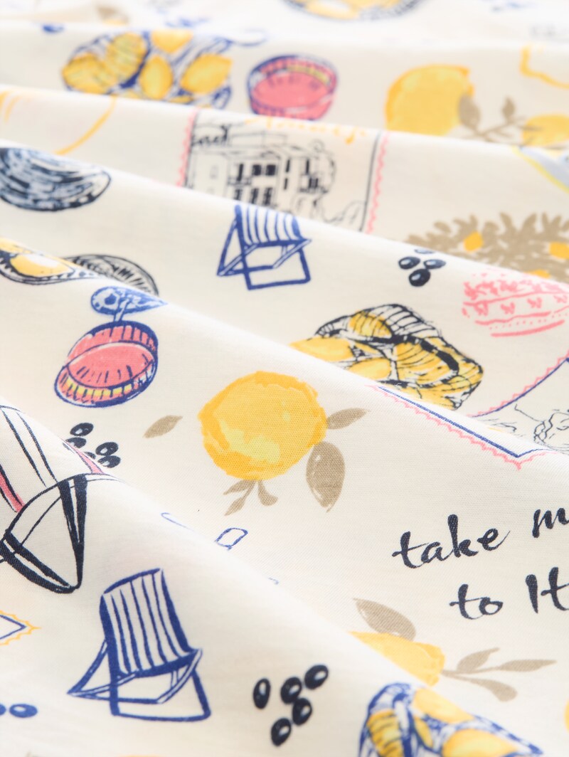 Tom Tailor T-Shirt mit Allover-Print - Summerly Lemon Print