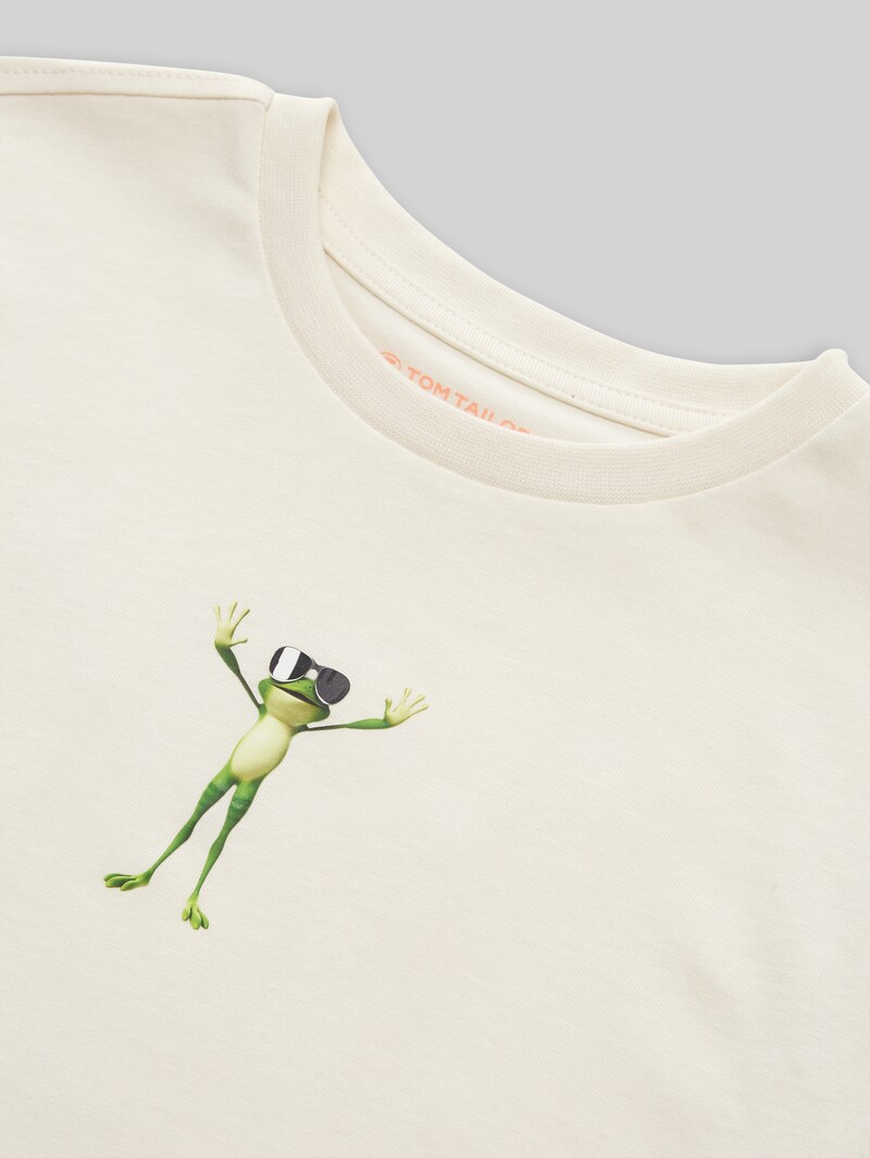 Tom Tailor Oversize T-Shirt mit Foto-Print auf der Rückseite - Wool White