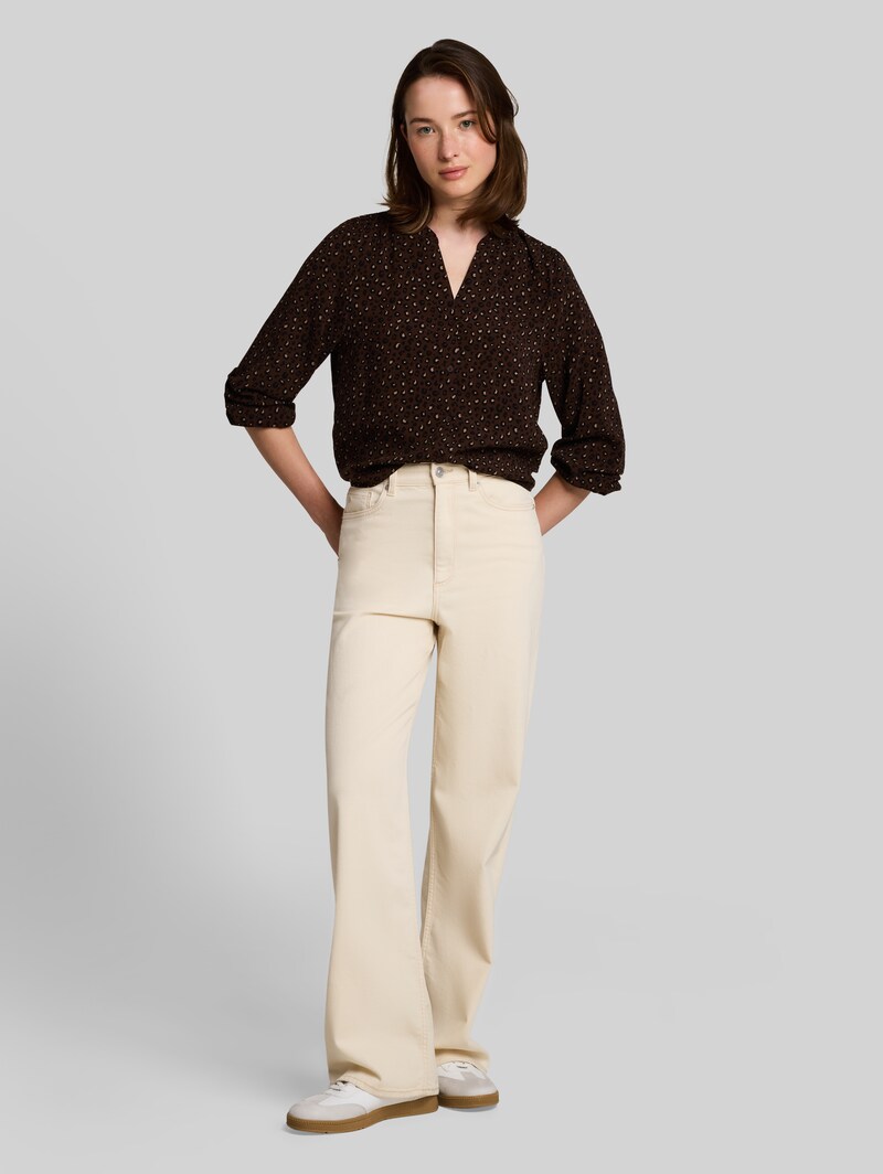 Tom Tailor Bluse mit Muster - Brown Black Leo Print