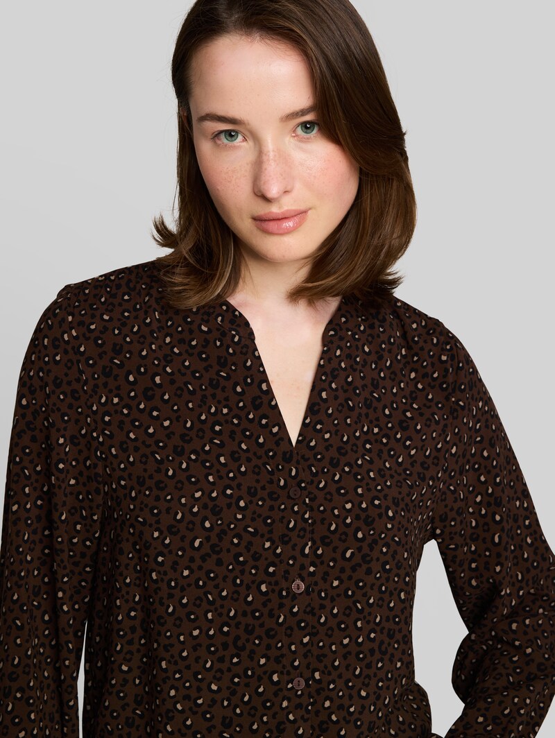 Tom Tailor Bluse mit Muster - Brown Black Leo Print