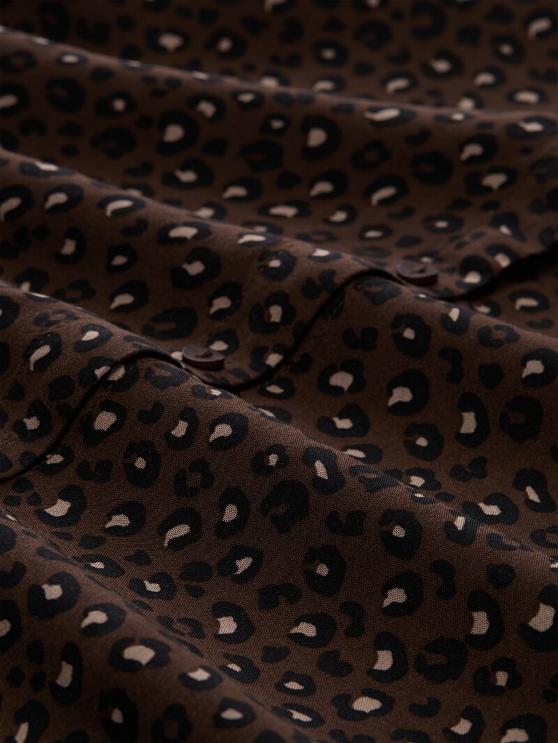 Tom Tailor Bluse mit Muster - Brown Black Leo Print