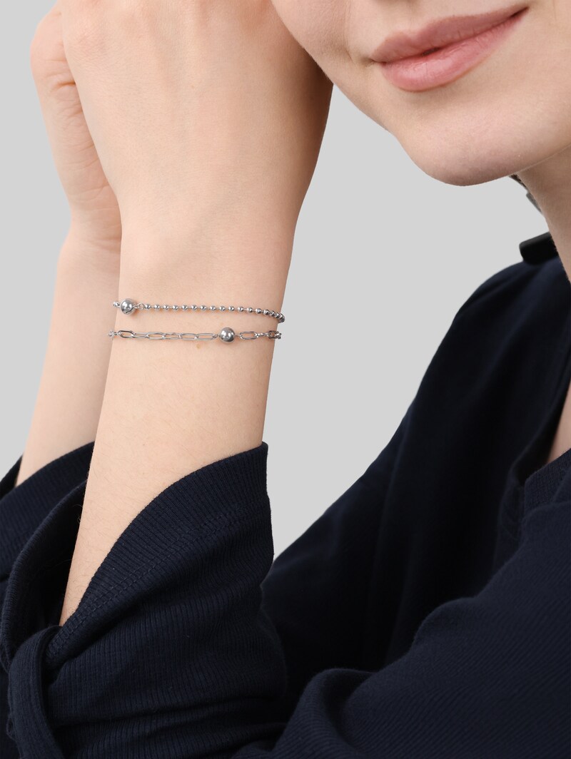 Tom Tailor Gliederarmkette aus Edelstahl silber - Silver