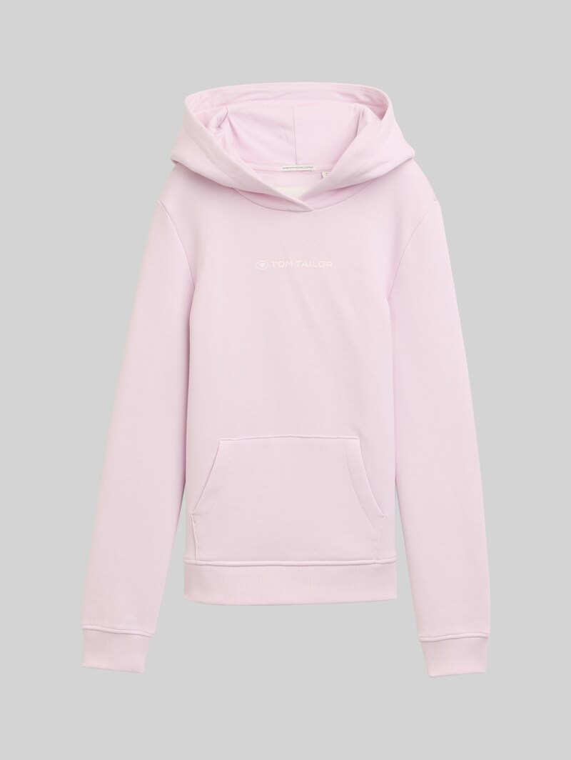 Tom Tailor Hoodie Sweatshirt mit Logo-Print - Breeze Rose
