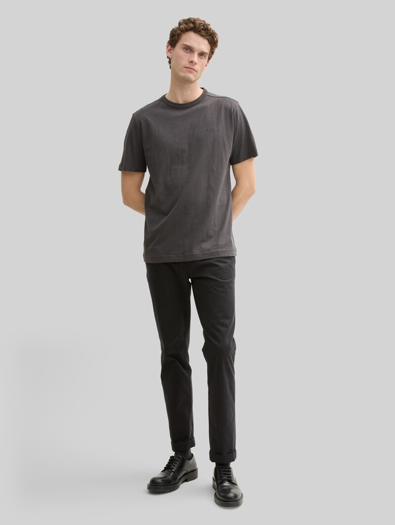Tom Tailor Basic T-Shirt aus Baumwolle - Tarmac Grey