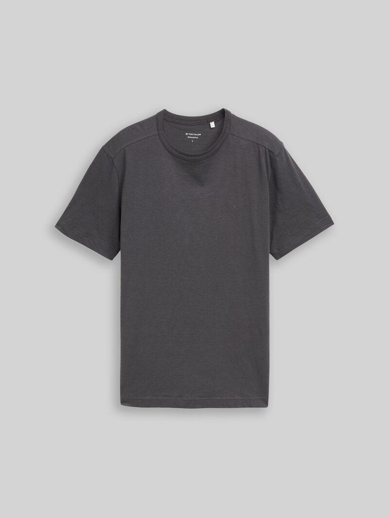 Tom Tailor Basic T-Shirt aus Baumwolle - Tarmac Grey