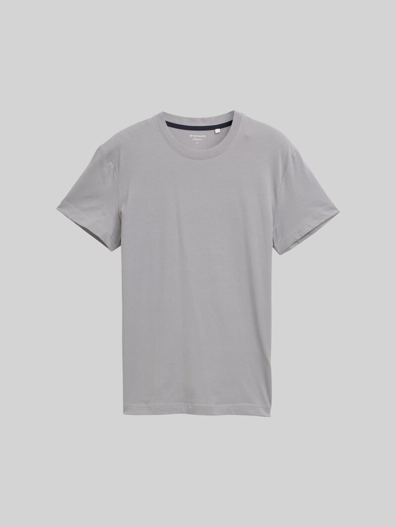 Tom Tailor Slim Fit T-Shirt mit Stretch - Formal Grey