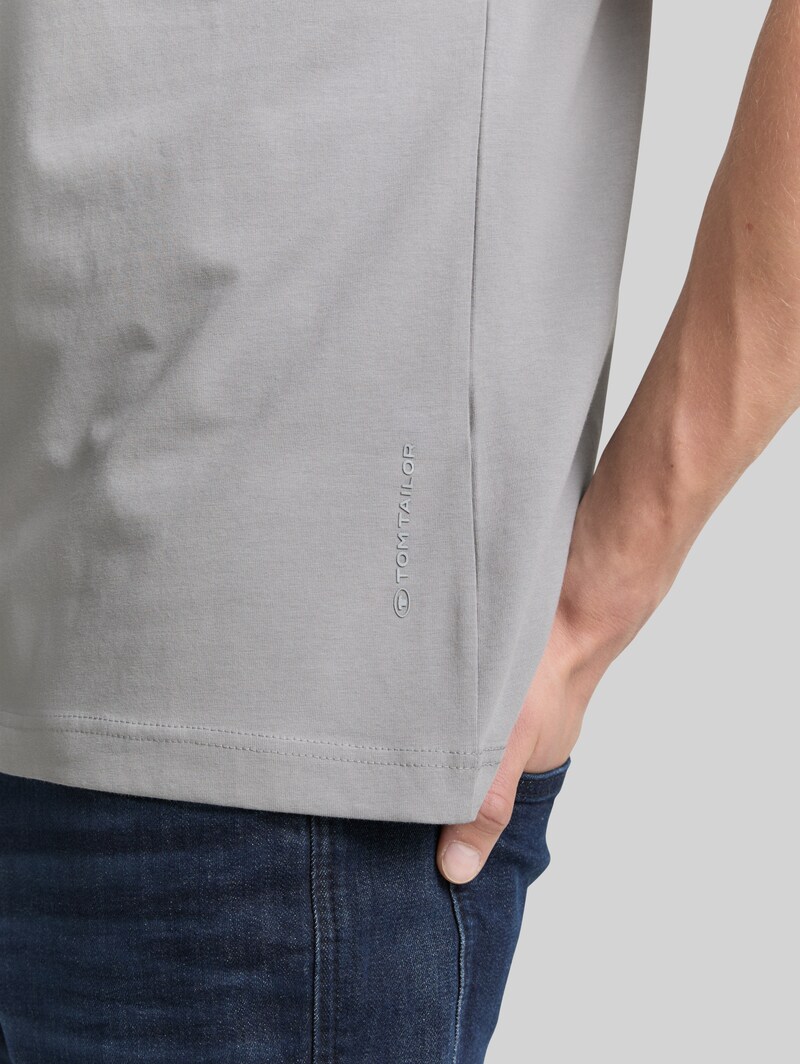 Tom Tailor Slim Fit T-Shirt mit Stretch - Formal Grey