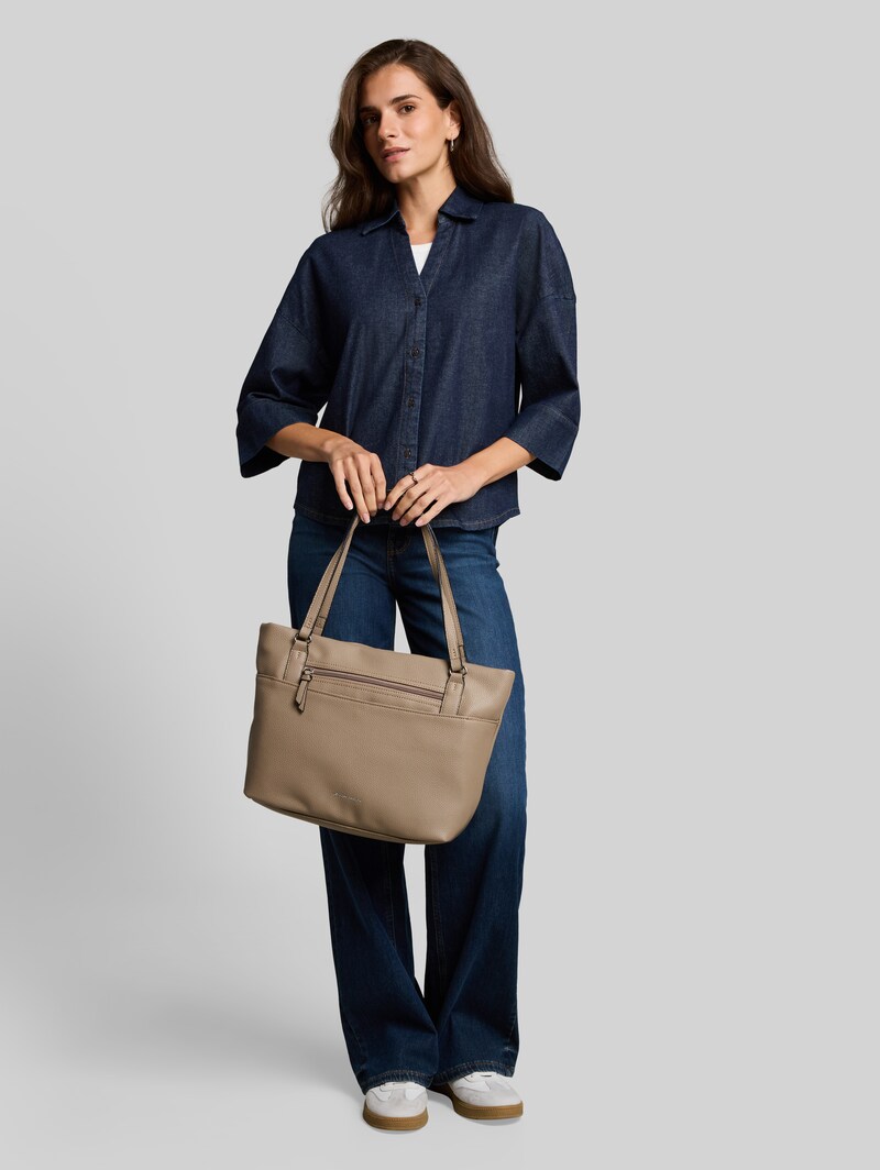 Tom Tailor TTWINA L Shopper mit Reißverschluss-Details - Taupe / Taupe