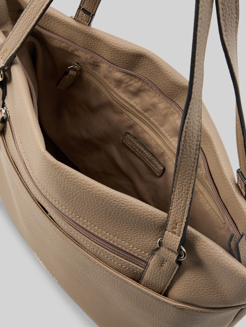 Tom Tailor TTWINA L Shopper mit Reißverschluss-Details - Taupe / Taupe