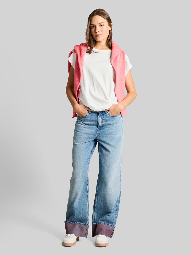 Tom Tailor T-Shirt mit Knotendetail - Whisper White
