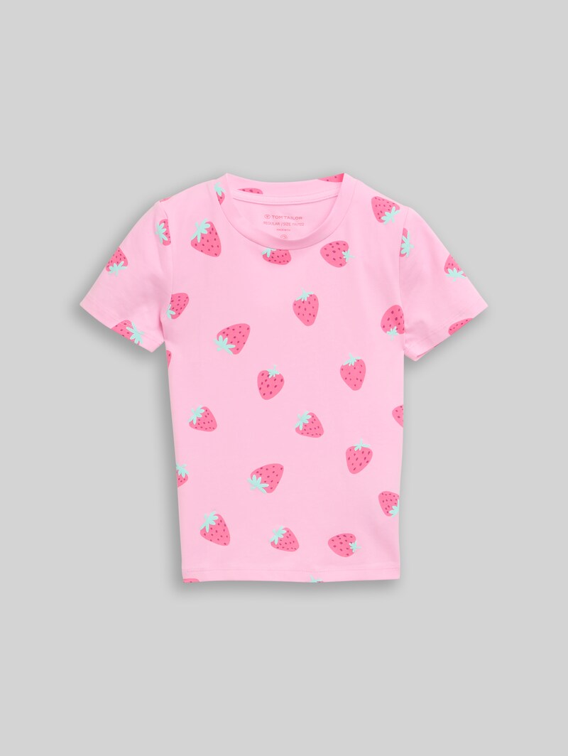 Tom Tailor T-Shirt mit Muster - Big Pink Strawberry Print