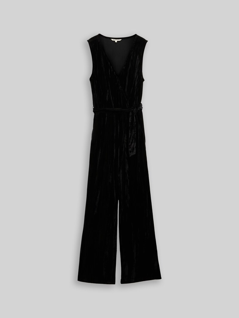 Tom Tailor Relaxed Jumpsuit aus Samt - Deep Black