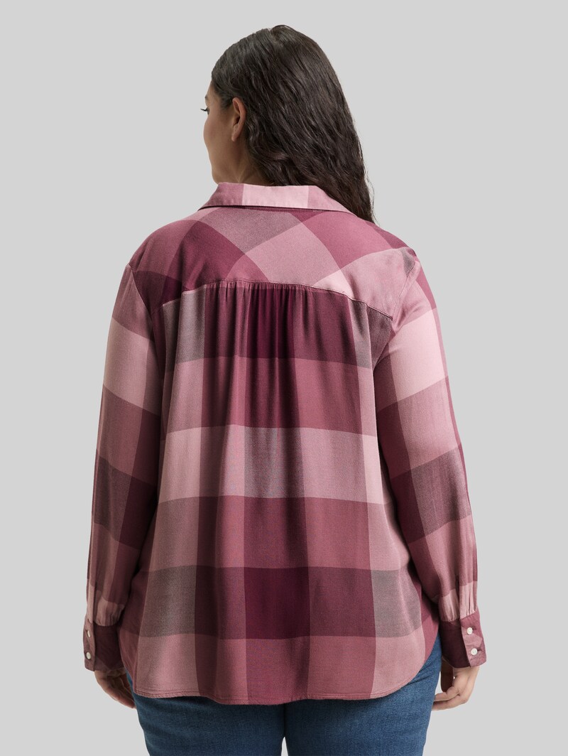 Tom Tailor Plus Size - Hemdbluse mit Karomuster - Berry Rose Check