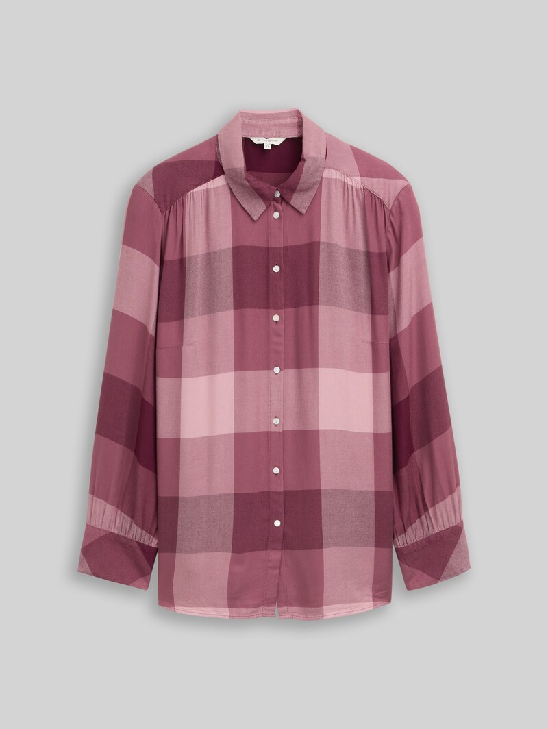 Tom Tailor Plus Size - Hemdbluse mit Karomuster - Berry Rose Check