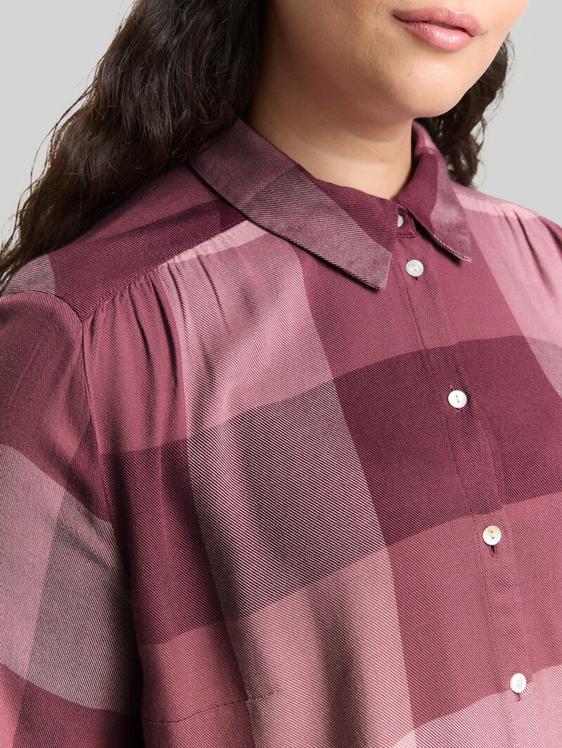 Tom Tailor Plus Size - Hemdbluse mit Karomuster - Berry Rose Check
