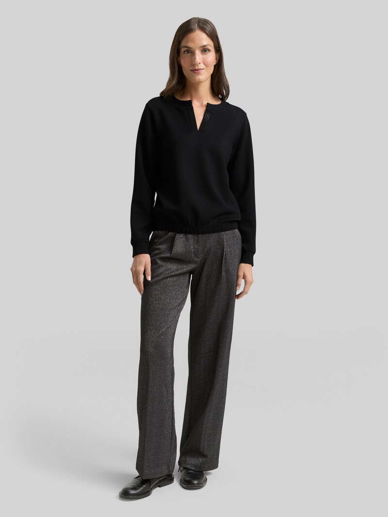Tom Tailor Scuba Sweatshirt mit Strasssteinen - Deep Black