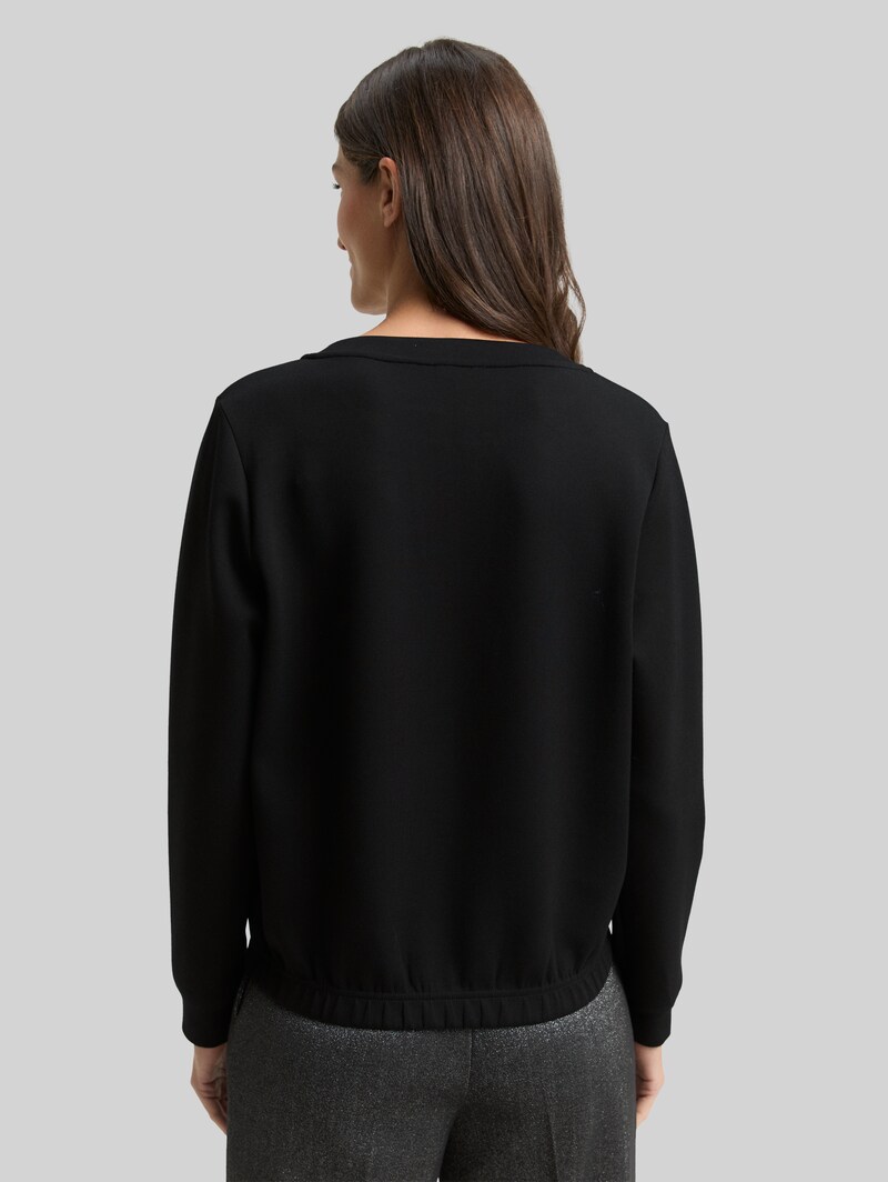 Tom Tailor Scuba Sweatshirt mit Strasssteinen - Deep Black