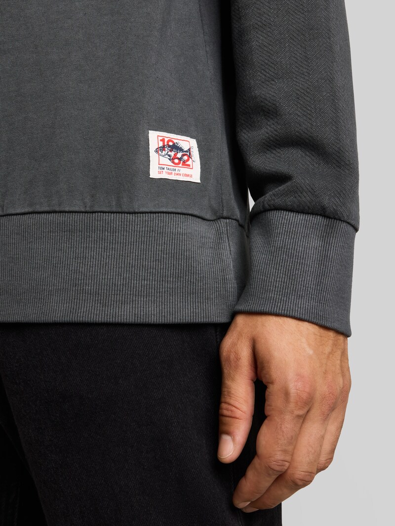 Tom Tailor Sweatshirt im Used-Look - Tarmac Grey